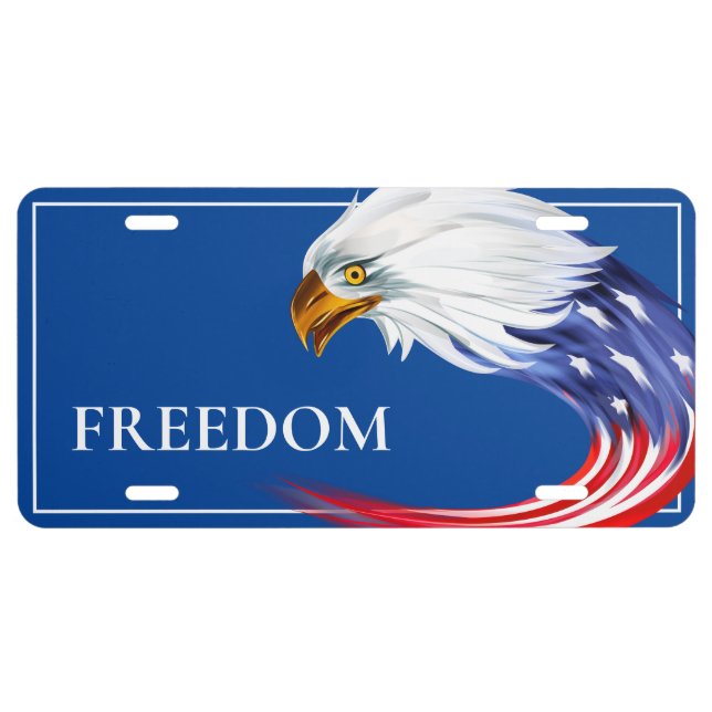 American Flag Eagle License Plate (Front)