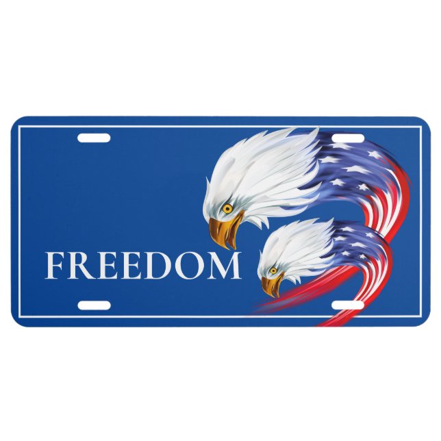American Flag Eagle License Plate (Front)