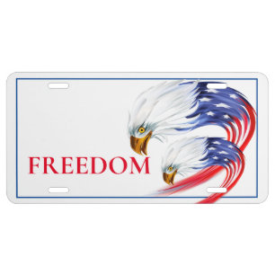 American Flag Eagle License Plate