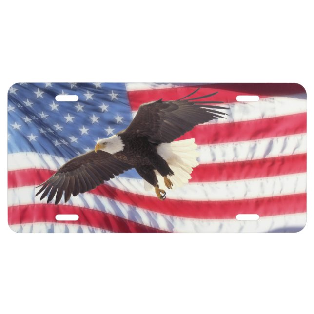American Flag & Eagle License Plate (Front)