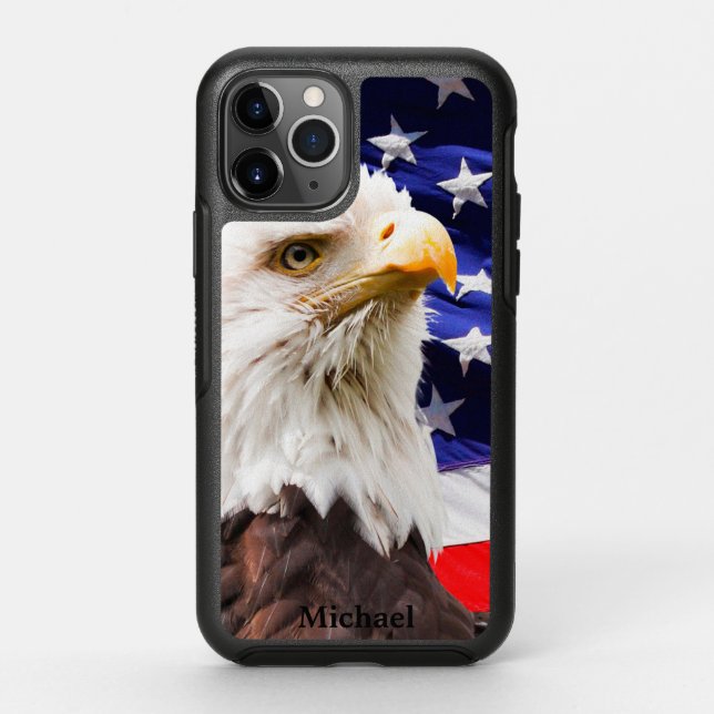 American Flag Eagle Otterbox iPhone Case (Back)