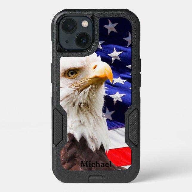 American Flag Eagle Otterbox iPhone Case (Back)