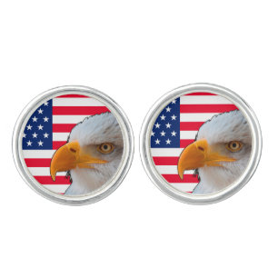 American Flag & Eagle Pair of Cufflinks