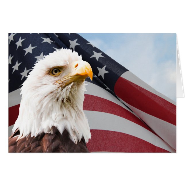 American Flag Eagle Patriotic Cards (Front Horizontal)