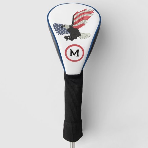 American Flag Eagle Patriotic Monogram USA Golf Head Cover