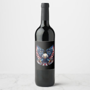American flag eagle,Patriotic Sublimation Clipart Wine Label