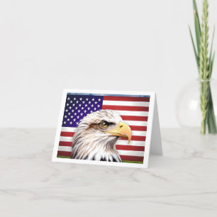 American Flag Eagle Patriotic USA Greeting Card