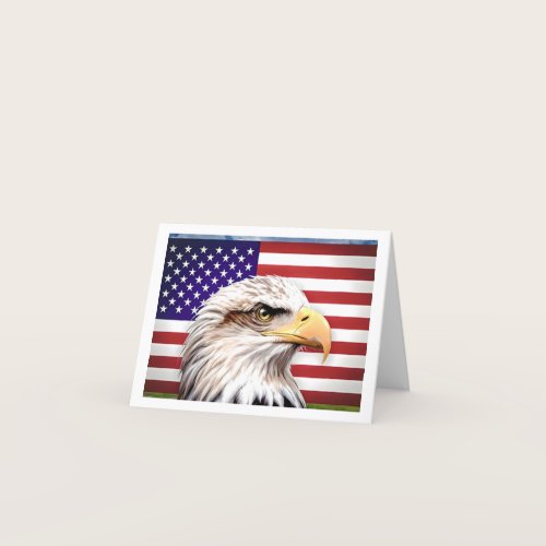 American Flag Eagle Patriotic USA Greeting Card
