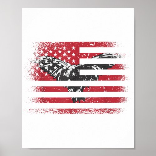 American Flag Eagle  Poster