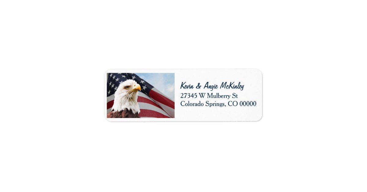 American Flag Eagle Return Address Label | Zazzle