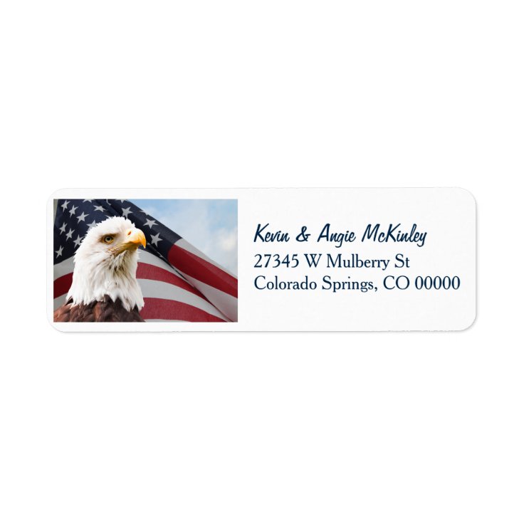 American Flag Eagle Return Address Label Zazzle