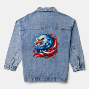 American Flag Eagle Royal Luxury Denim Jacket