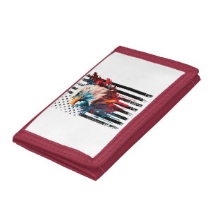 American Flag Eagle Shirt Men Kids Patriots Americ Tri-fold Wallet