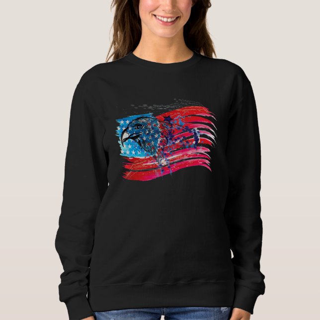 American Flag Eagle Usa 4th Of July Independence Sweatshirt (Front)
