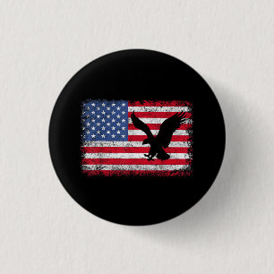 American Flag Eagle USA Button