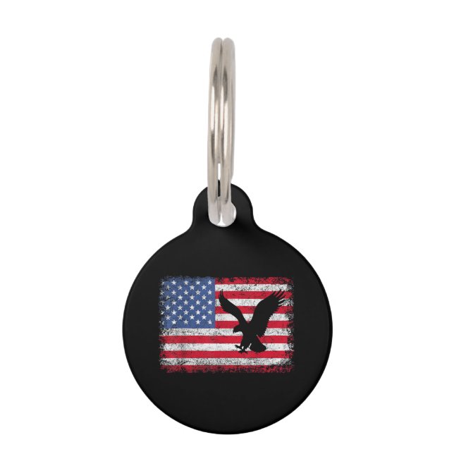 American Flag Eagle USA Pet ID Tag (Front)