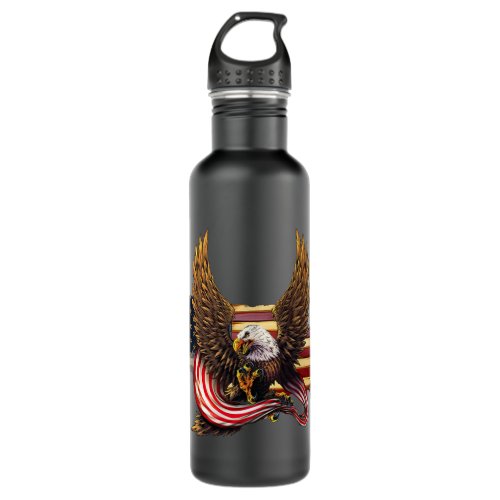 American Flag Eagle USA  Stainless Steel Water Bottle