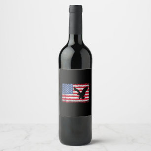 American Flag Eagle USA Wine Label