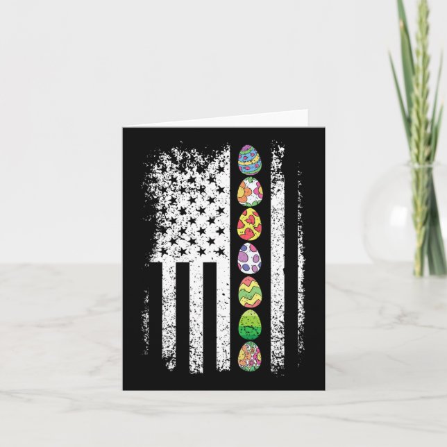 American Flag Easter Egg Hunting Cool Patriotic Sp Card (Front)