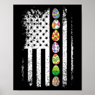 American Flag Easter Egg Hunting Cool Patriotic Sp Poster