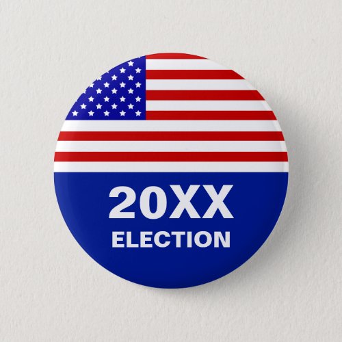 American flag  editable election text button