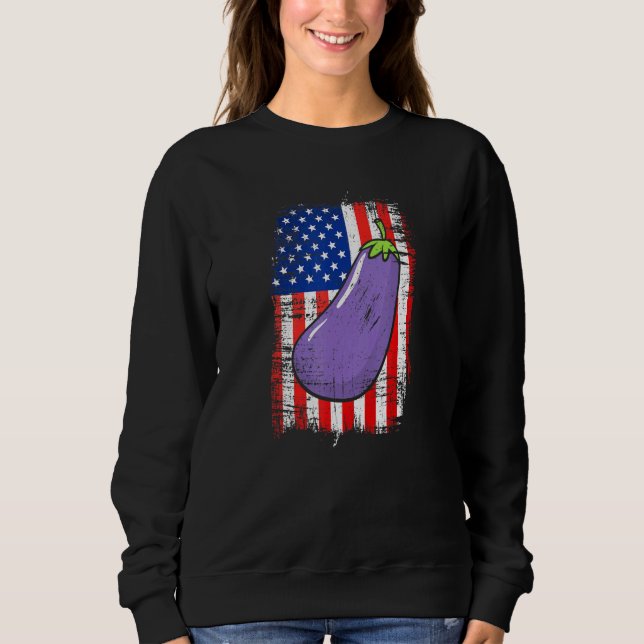 American Flag Eggplant Farmers Love Growing Eggpla Sweatshirt (Front)