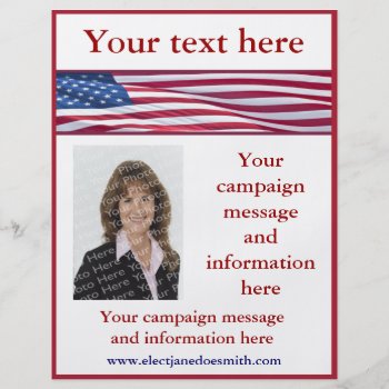American Flag Election Campaign Flyer Template by campaigncentral at Zazzle