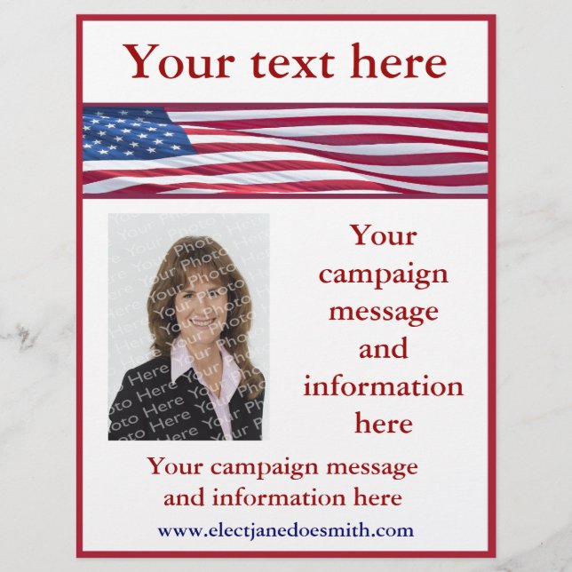 American Flag Election Campaign Flyer Template (Front)
