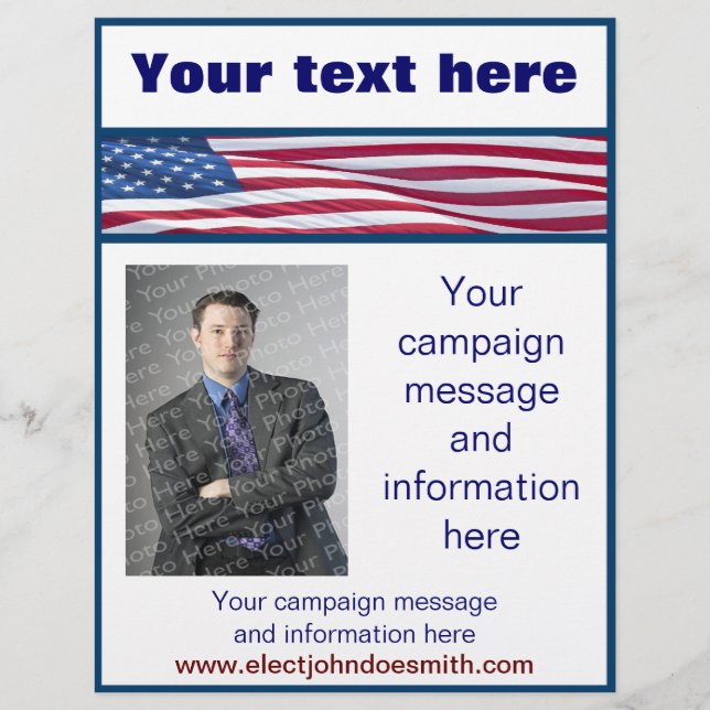 American Flag Election Campaign Flyer Template (Front)