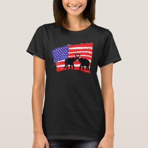 American Flag Elephant 4th Of July Patriotism Usa T-Shirt