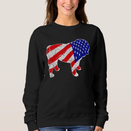 American Flag English Bulldog Patriotic Dog Dad Do Sweatshirt