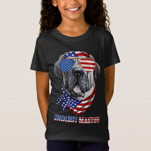 American Flag English Mastiff Dog Lover Gifts T_Shirt