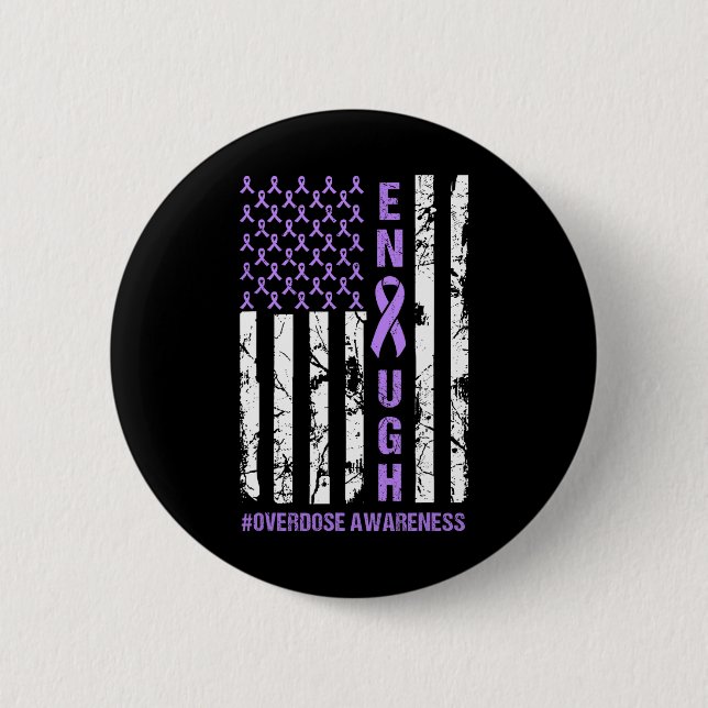 American Flag Enough Endoverdose International Awa Button (Front)