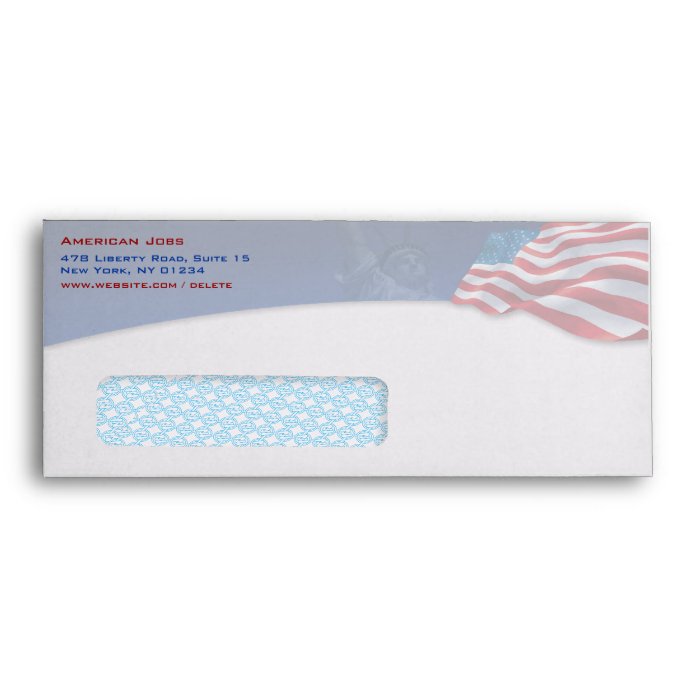 American Flag Envelope #10 Window