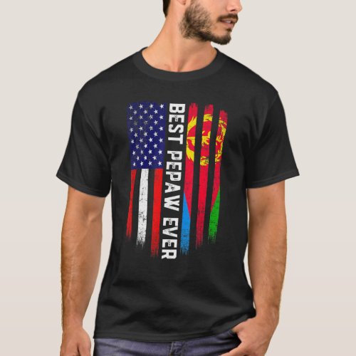 American Flag  Eritrea Flag Best Pepaw Ever Patri T_Shirt