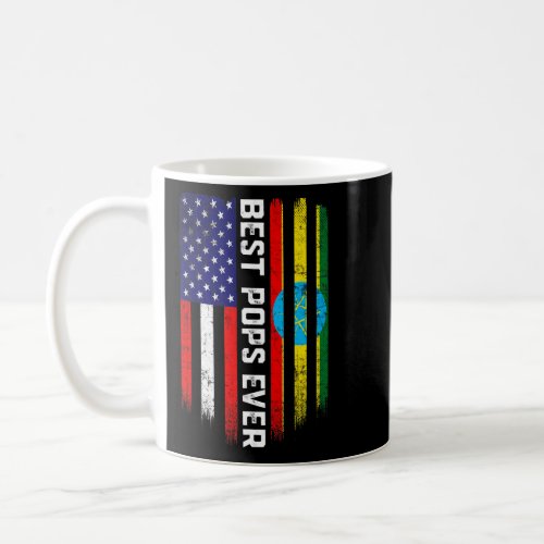 American Flag  Ethiopia Flag Best Pops Ever Famil Coffee Mug