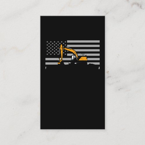 American Flag Excavator US Flag Construction Business Card