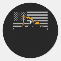 American Flag Excavator US Flag Construction Wrapping Paper