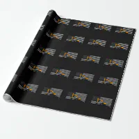 American Flag Excavator US Flag Construction Wrapping Paper