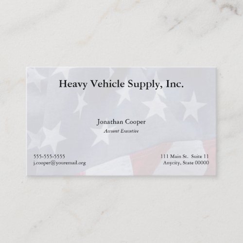 American flag fade business card