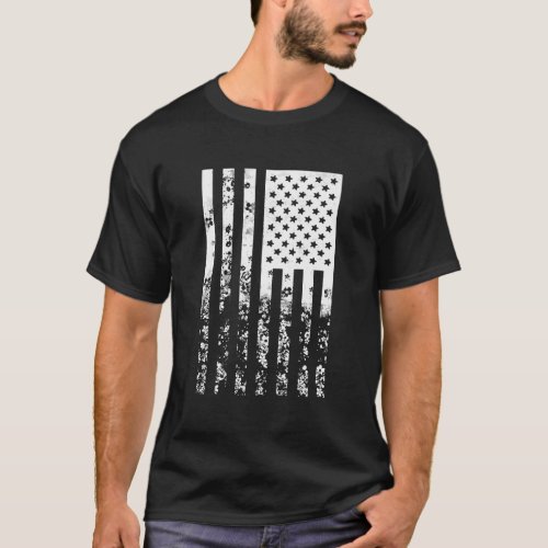 American Flag Faded And Distressed T_Shirt