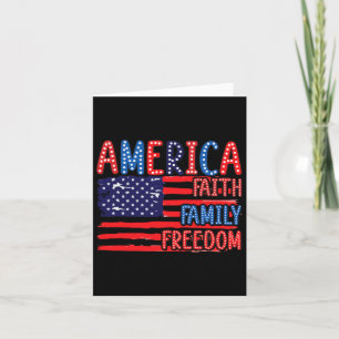 American Flag Faith Family Freedom 4th Of July Ind Card