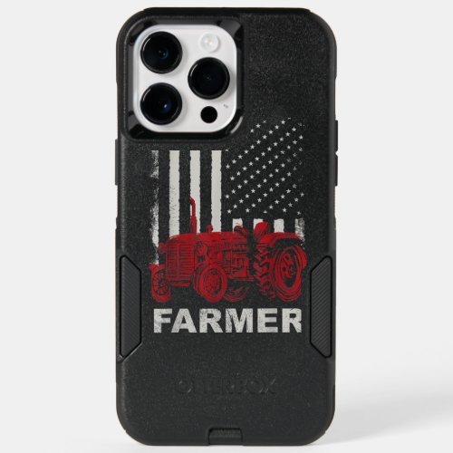 American Flag Farm Tractors Vintage Patriotic Farm OtterBox iPhone 14 Pro Max Case