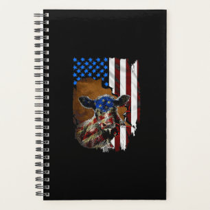American Flag Farmer Cow Gift Planner