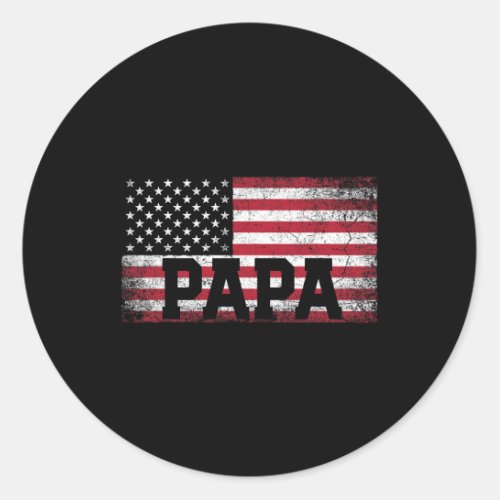 American Flag Fathers Day 4th Of July Gift Grandp Classic Round Sticker