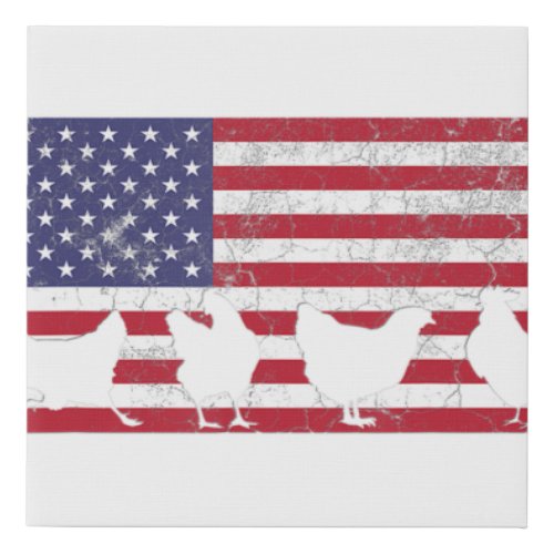 American Flag  Faux Canvas Print