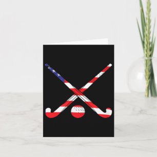 American Flag Field Hockey Patriot Usa Sports Play Card