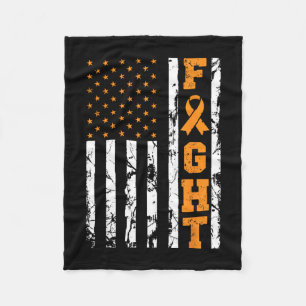 American flag fight leukemia fighter awareness fleece blanket