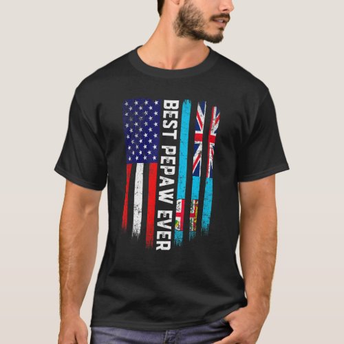 American Flag  Fiji Flag Best Pepaw Ever Family T_Shirt