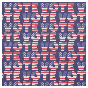 American Flag Filled Letters Vote Pattern Fabric